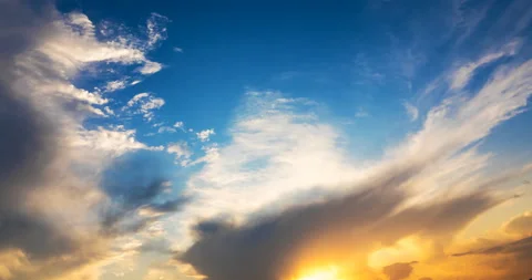 The movement of clouds at sunset Stock Footage 115240149