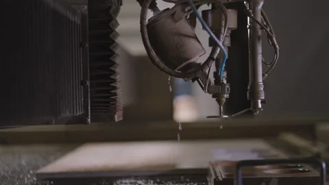 Movement of the CNC machine head to the workpiece Stock Footage 313999730