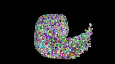 The movement of colored balls 3d animation 库存影片 140650843