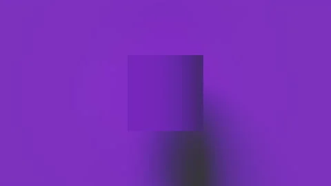 The movement of colored gradient light over a three-dimensional square shape Stock Footage 164097045