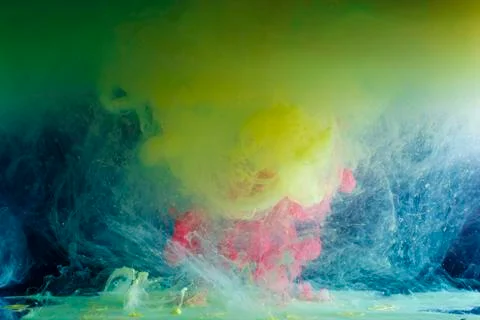 Movement of colored paints Stock Photos
