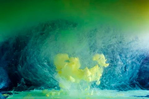 Movement of colored paints Stock Photos
