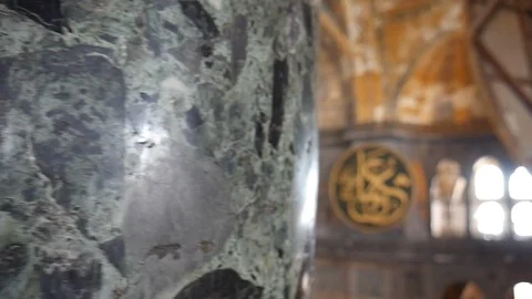 Movement from the Column- Interior : Hagia Sophia, Istanbul Stock Footage 101749237