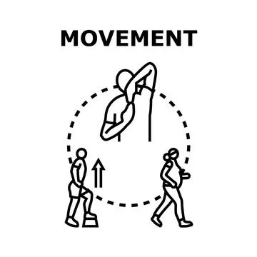Movement concept illustrating physical activity and exercise Иллюстрация