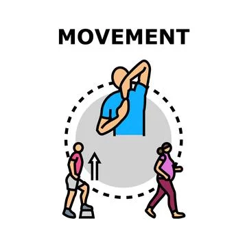 Movement concept illustrating physical activity and exercise Stock Illustration