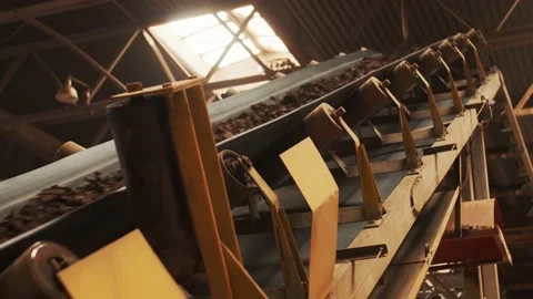 Movement of the conveyor with clay 動画素材 163290174