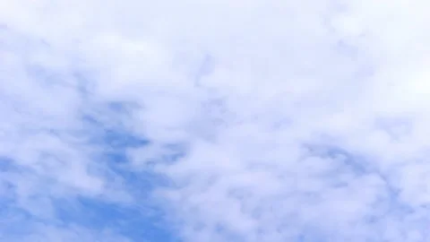 Movement of cumulus continuous clouds on blue beautiful sky, in motion Stock Footage 146775820