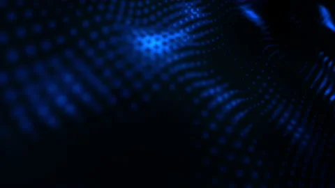 Movement of dark blue wire frame mesh wave pattern movements effect Video stock 161811205