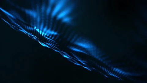 Movement of dark blue wire frame mesh wave pattern movements effect. Video stock 162321441