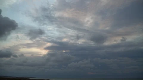 The movement of dark clouds in the air on the eve of rain and strong laughter Video stock 246417991