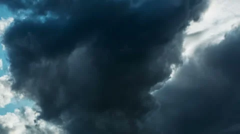 The Movement of the Dark Rain Clouds Stock Footage 48634519