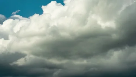 Movement of dark rain thunderclouds floating across the sky on a bad weather day Stock Footage 156884261