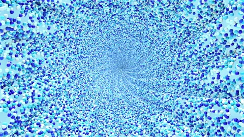 Movement deep into the blue background of the spheres Stock Footage 210842992