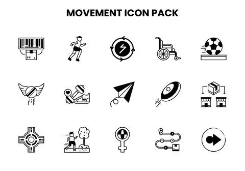 Movement DuoTone Bundle Icons Pack 스톡 일러스트