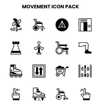 Movement DuoTone Bundle Icons Pack 스톡 일러스트