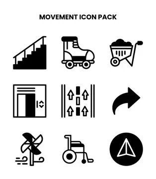 Movement DuoTone Graphics Icons Pack Stock Illustration