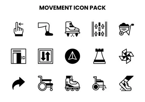 Movement DuoTone Icons Pack Stock Illustration