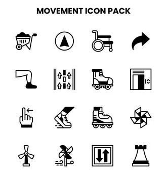 Movement DuoTone Set Icons Pack Illustrazione stock