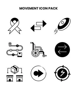 Movement DuoTone UI Icons Pack Stock Illustration
