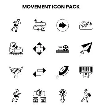 Movement DuoTone UI Icons Pack Stock Illustration