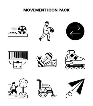 Movement DuoTone Vector Icons Pack Stock Illustration