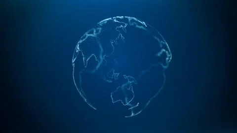 Movement of the earthe around its axis on a blue background, mockup Video stock 168004370