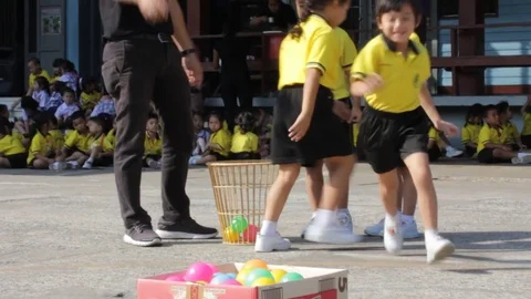 Movement education teaching kindergarten. Students are joyful Stock Footage 72168131
