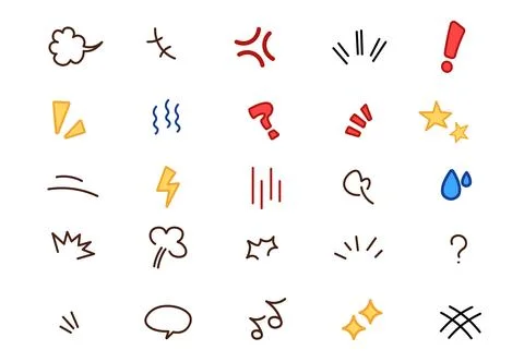 Movement effect. Comic emoji. Line hand draw arrow. Sketch motion icons. Fun  Stock Illustration