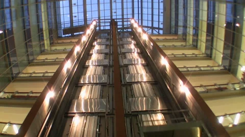 The movement of elevators in the building Stock Footage 50960284