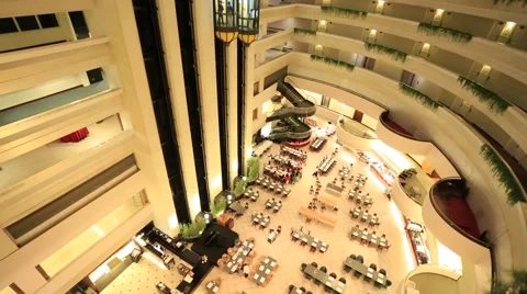 The movement of elevators in the building Stock Footage 58635309