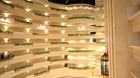 The movement of elevators in the building Stock Footage 58759186