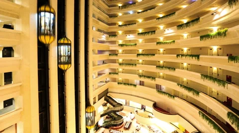 The movement of elevators in the building4K TIME LAPSE Stock Footage 56479454