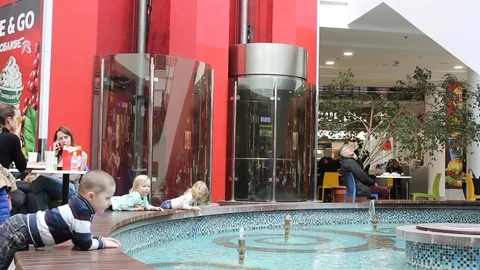 The movement of elevators in the business center Video stock 73140350