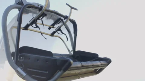 The movement of an empty funicular from left to right. Stock Footage 288864425