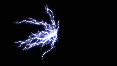 Movement of energy like lightning on a black background Stock Footage 194556547