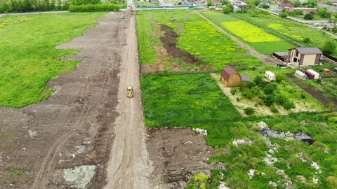 The movement of the excavator from a height. Stock Footage 111527605