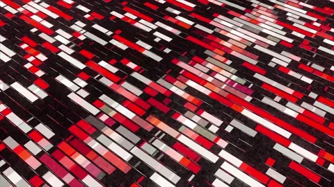 Movement of flat colorful rectangular shapes on a black background, seamless Stock Footage 159031123