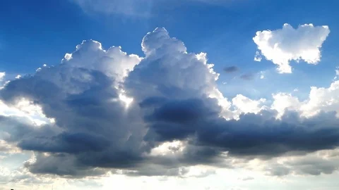 The movement of fluffy clouds and beautiful light Stock Footage 91680013