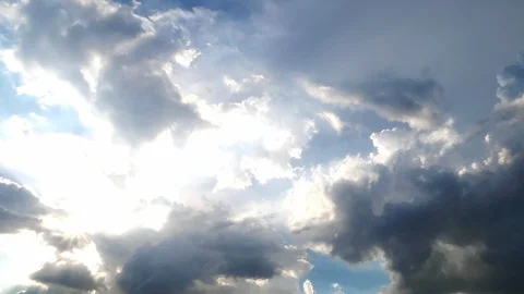 The movement of fluffy clouds and beautiful light Stock Footage 91680438