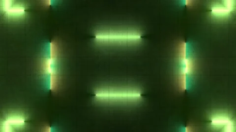 Movement of fluorescent lamps kaleidoscopic pattern. 3d rendering loop animation Video stock 170308561