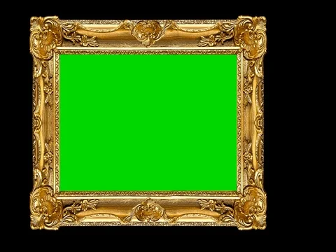 Movement of a frame on a black background with a green screen Stock Footage 79876828