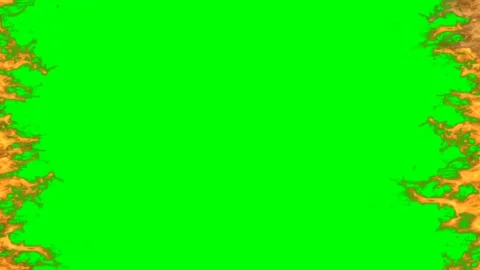 Movement frame Real Fire Burned On Chrome Lock, Green Screen Background Stock Footage 131802395