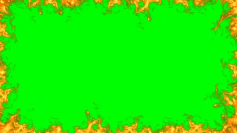 Movement frame Real Fire Burned On Chrome Lock, Green Screen Background Stock Footage 131802400