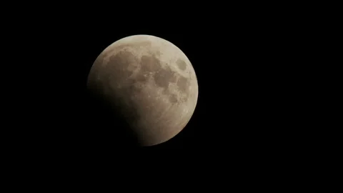 Movement of the full Moon across the sky during the Lunar Eclipse. Stock Footage 304138595