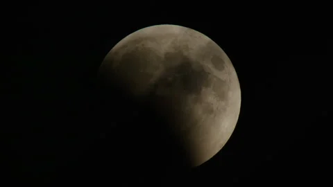 Movement of the full Moon across the sky during the Lunar Eclipse. Stock Footage 304138899