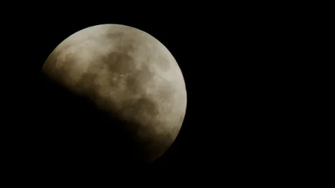 Movement of the full Moon across the sky during the Lunar Eclipse. Stock Footage 304139077