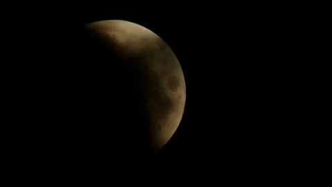 Movement of the full Moon across the sky during the Lunar Eclipse. Stock Footage 304139257