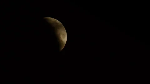Movement of the full Moon across the sky during the Lunar Eclipse. Stock Footage 304139555