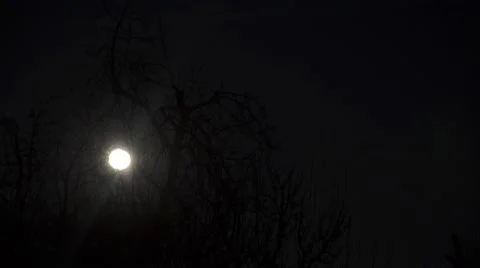 Movement of the full moon Stock Footage 46777821