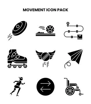 Movement Glyph Icons Pack 库存插图